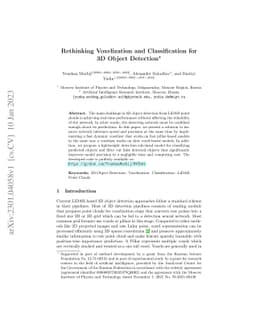 Rethinking Voxelization and Classification for 3D Object Detection