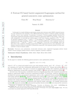 A Newton-CG based barrier-augmented Lagrangian method for general
  nonconvex conic optimization