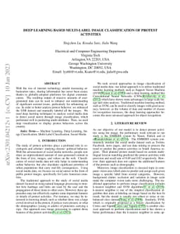Deep Learning based Multi-Label Image Classification of Protest
  Activities
