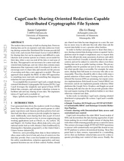 CageCoach: Sharing-Oriented Redaction-Capable Distributed Cryptographic
  File System