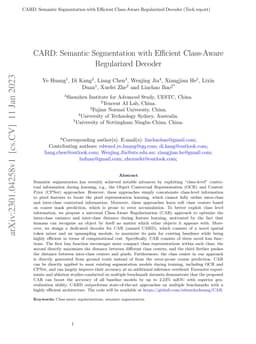 CARD: Semantic Segmentation with Efficient Class-Aware Regularized
  Decoder