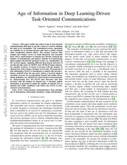 Age of Information in Deep Learning-Driven Task-Oriented Communications