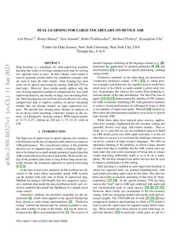 Dual Learning for Large Vocabulary On-Device ASR