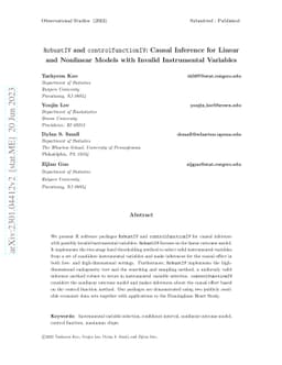 RobustIV and controlfunctionIV: Causal Inference for Linear and
  Nonlinear Models with Invalid Instrumental Variables