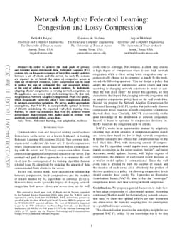 Network Adaptive Federated Learning: Congestion and Lossy Compression