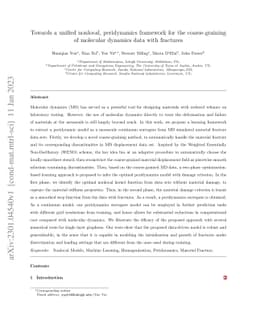 Towards a unified nonlocal, peridynamics framework for the
  coarse-graining of molecular dynamics data with fractures