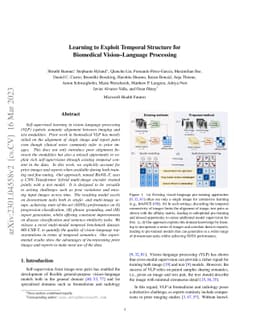 Learning to Exploit Temporal Structure for Biomedical Vision-Language
  Processing