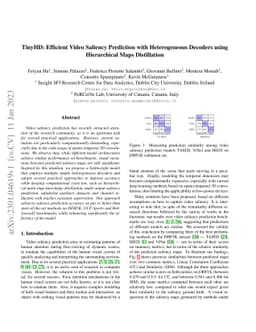 TinyHD: Efficient Video Saliency Prediction with Heterogeneous Decoders
  using Hierarchical Maps Distillation