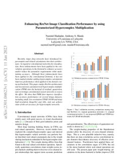 Enhancing ResNet Image Classification Performance by using Parameterized
  Hypercomplex Multiplication