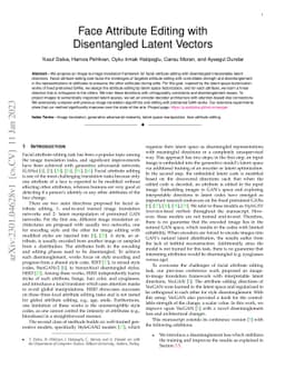 Image-to-Image Translation with Disentangled Latent Vectors for Face Editing