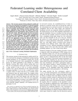 Federated Learning under Heterogeneous and Correlated Client
  Availability