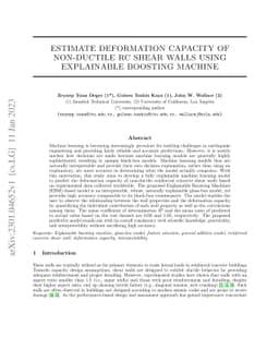 Estimate Deformation Capacity of Non-Ductile RC Shear Walls using
  Explainable Boosting Machine