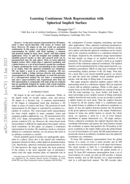Learning Continuous Mesh Representation with Spherical Implicit Surface
