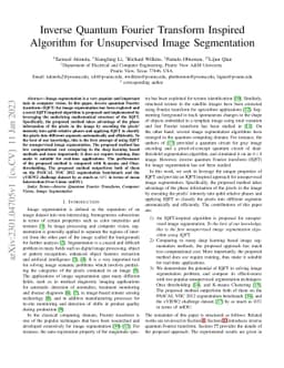 Inverse Quantum Fourier Transform Inspired Algorithm for Unsupervised
  Image Segmentation