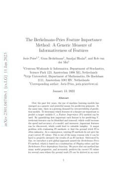 The Berkelmans-Pries Feature Importance Method: A Generic Measure of
  Informativeness of Features