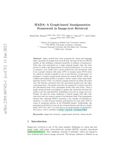 HADA: A Graph-based Amalgamation Framework in Image-text Retrieval