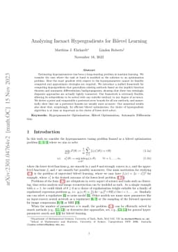 Analyzing Inexact Hypergradients for Bilevel Learning