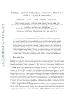 Language Cognition and Language Computation -- Human and Machine
  Language Understanding