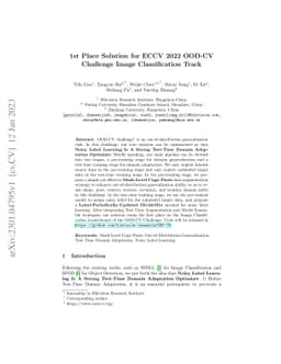 1st Place Solution for ECCV 2022 OOD-CV Challenge Image Classification
  Track