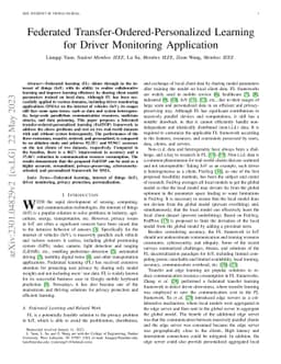 Federated Transfer-Ordered-Personalized Learning for Driver Monitoring
  Application