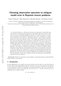 Choosing observation operators to mitigate model error in Bayesian
  inverse problems