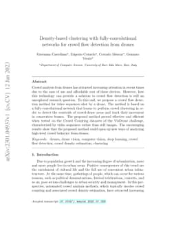 Density-based clustering with fully-convolutional networks for crowd
  flow detection from drones