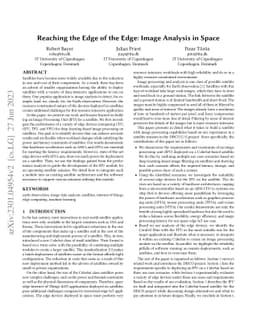 Reaching the Edge of the Edge: Image Analysis in Space