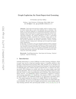 Graph Laplacian for Semi-Supervised Learning
