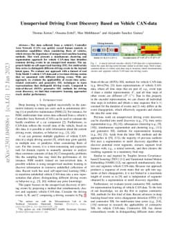 Unsupervised Driving Event Discovery Based on Vehicle CAN-data