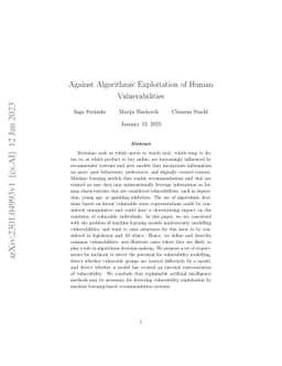 Against Algorithmic Exploitation of Human Vulnerabilities