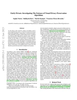 Fairly Private: Investigating The Fairness of Visual Privacy
  Preservation Algorithms
