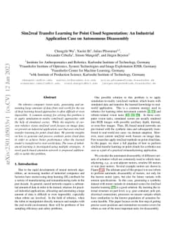 Sim2real Transfer Learning for Point Cloud Segmentation: An Industrial
  Application Case on Autonomous Disassembly