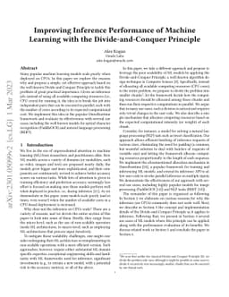 Improving Inference Performance of Machine Learning with the
  Divide-and-Conquer Principle