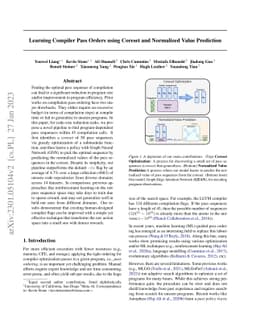 Learning Compiler Pass Orders using Coreset and Normalized Value
  Prediction