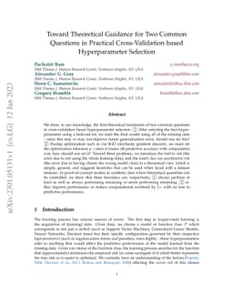 Toward Theoretical Guidance for Two Common Questions in Practical
  Cross-Validation based Hyperparameter Selection