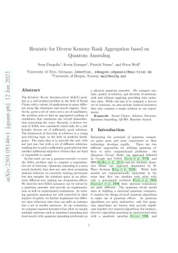 Heuristic for Diverse Kemeny Rank Aggregation based on Quantum Annealing