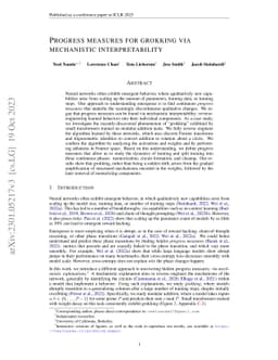 Progress measures for grokking via mechanistic interpretability