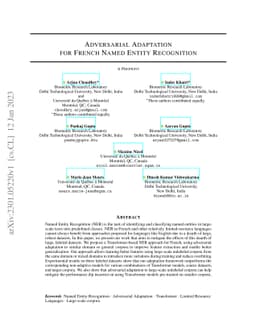 Adversarial Adaptation for French Named Entity Recognition