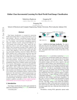 Online Class-Incremental Learning For Real-World Food Image
  Classification