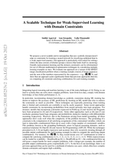 A Scalable Technique for Weak-Supervised Learning with Domain
  Constraints