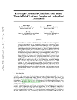 Learning to Control and Coordinate Mixed Traffic Through Robot Vehicles
  at Complex and Unsignalized Intersections