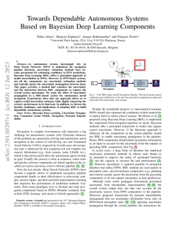 Towards Dependable Autonomous Systems Based on Bayesian Deep Learning
  Components