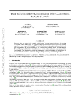 Deep Reinforcement Learning for Asset Allocation: Reward Clipping