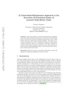 A Constrained-Optimization Approach to the Execution of Prioritized
  Stacks of Learned Multi-Robot Tasks