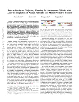 Interaction-Aware Trajectory Planning for Autonomous Vehicles with
  Analytic Integration of Neural Networks into Model Predictive Control