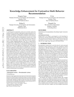 Knowledge Enhancement for Contrastive Multi-Behavior Recommendation