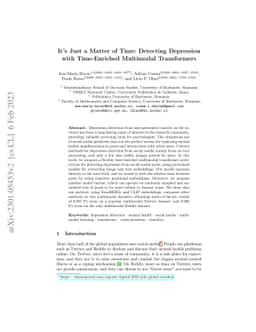 It's Just a Matter of Time: Detecting Depression with Time-Enriched
  Multimodal Transformers