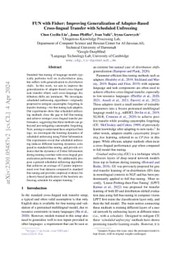 FUN with Fisher: Improving Generalization of Adapter-Based Cross-lingual
  Transfer with Scheduled Unfreezing