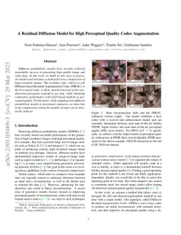 A Residual Diffusion Model for High Perceptual Quality Codec
  Augmentation