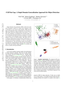CLIP the Gap: A Single Domain Generalization Approach for Object
  Detection